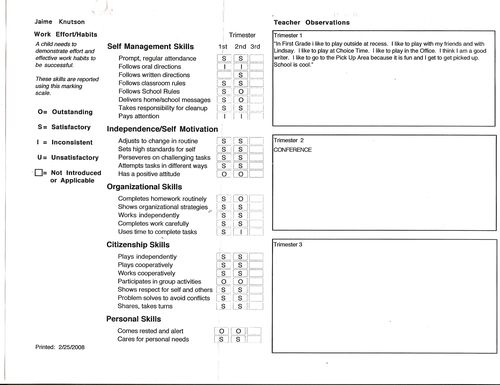 Jaime report card2 Feb 2008